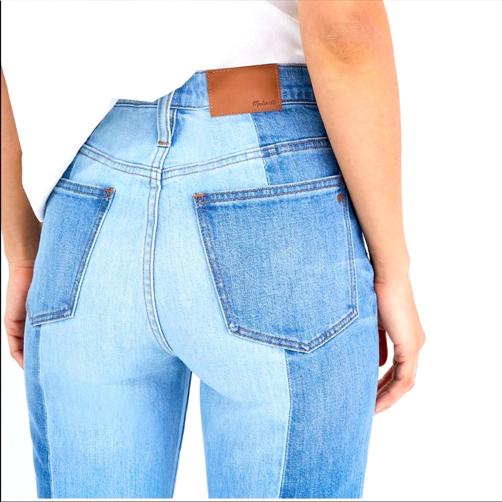 🌵Madewell Color-block Classic Straight Jeans